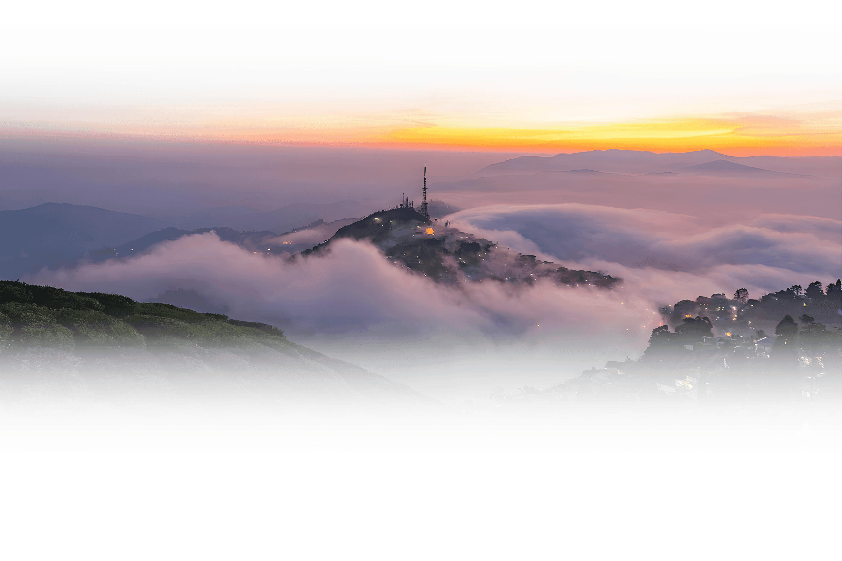 Sunset over Kurseong hills